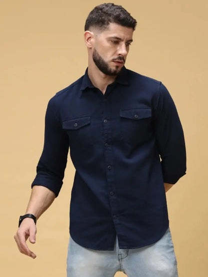 Double pocket shirt for men stylish