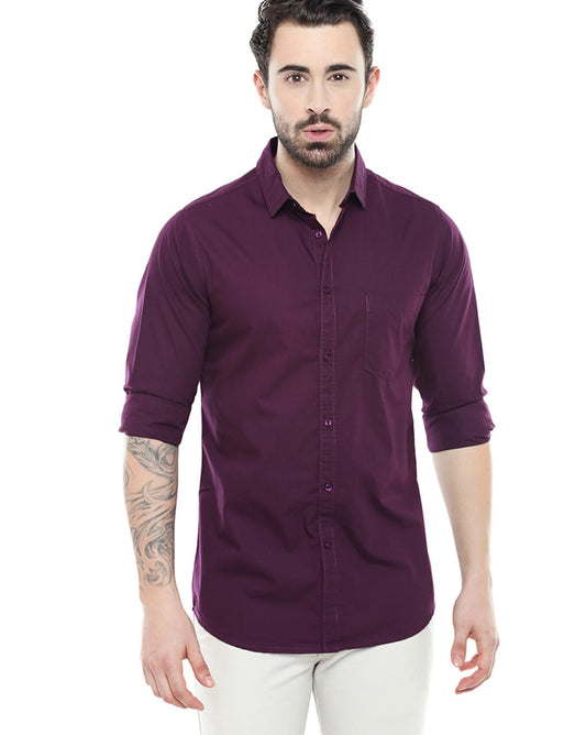 Cotton Solid Full Sleeves Regular Fit Casual Shirt