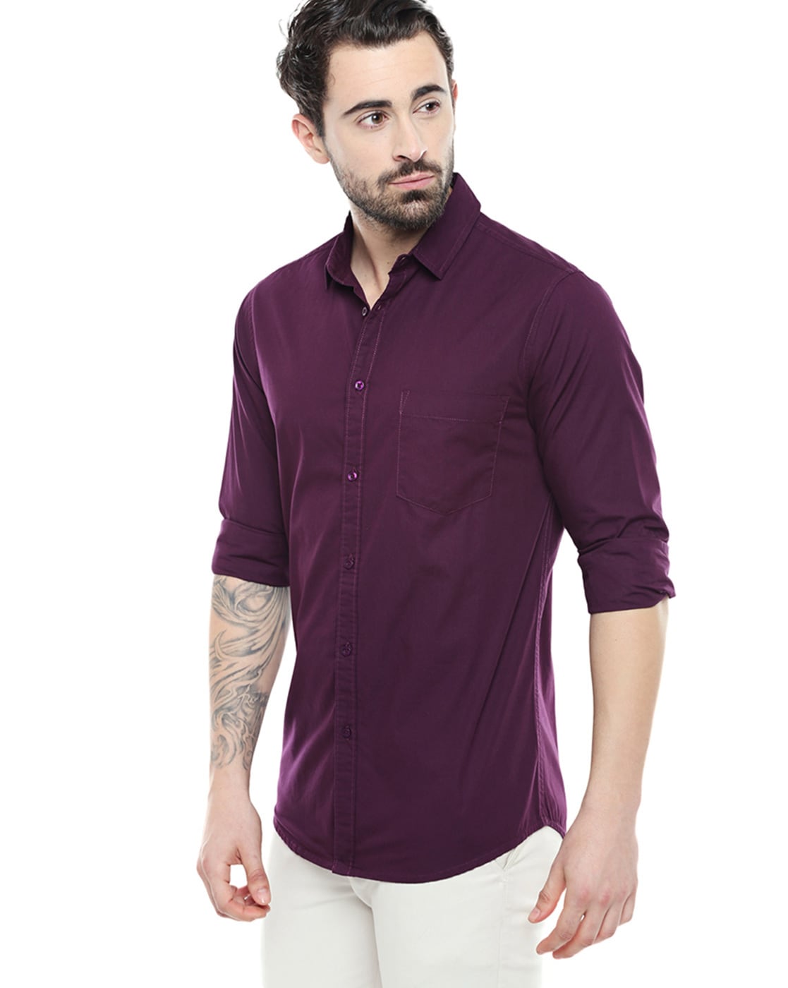 Cotton Solid Full Sleeves Regular Fit Casual Shirt