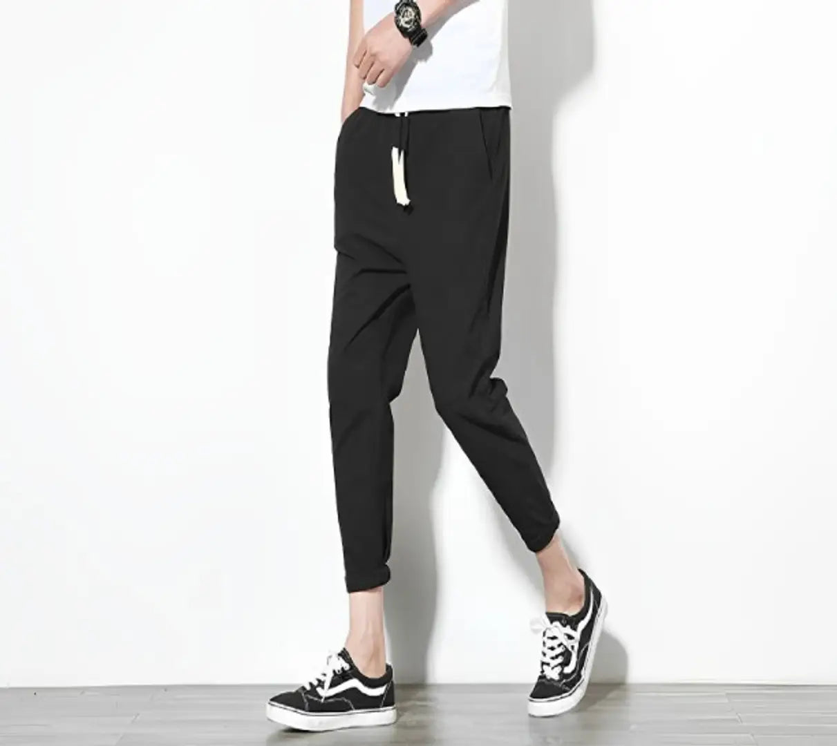 Classic Polyester Solid Track Pants for Men