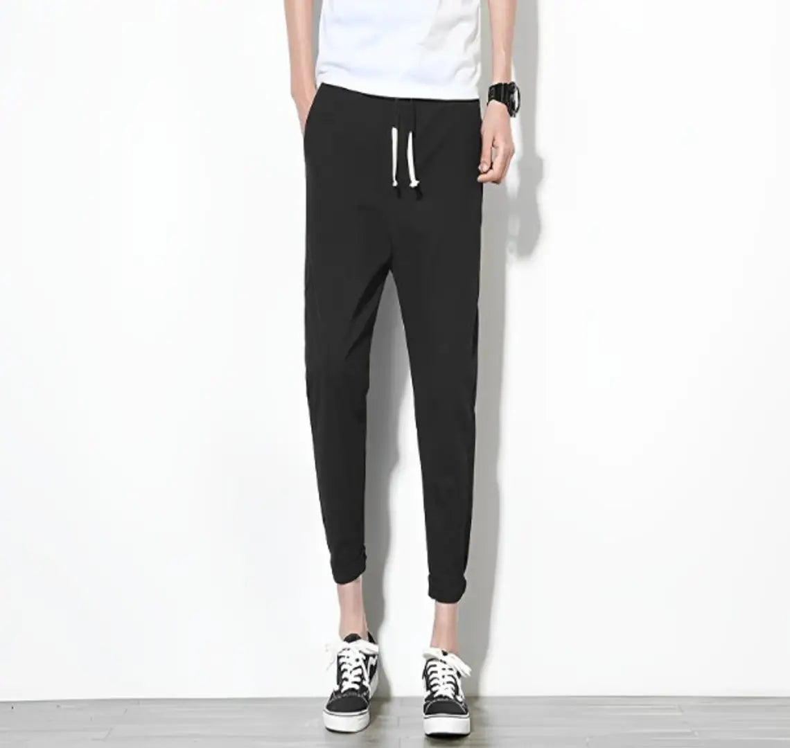 Classic Polyester Solid Track Pants for Men