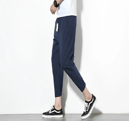 Classic Polyester Solid Track Pants for Men