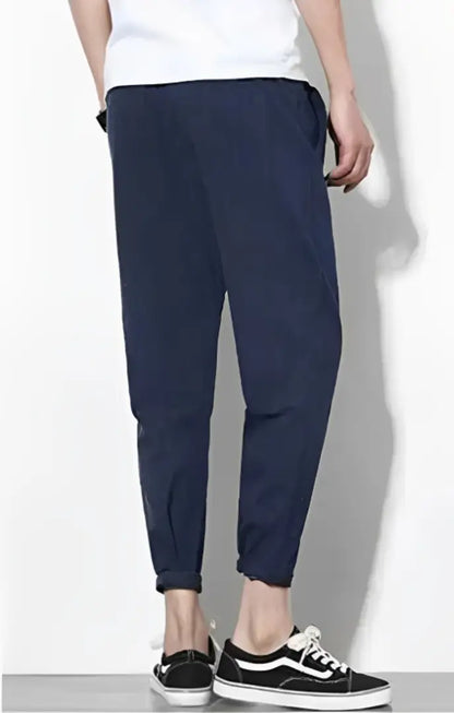 Classic Polyester Solid Track Pants for Men