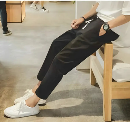 Classic Polyester Solid Track Pants for Men