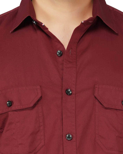 Cotton Solid Full Sleeves Mens Casual Shirt