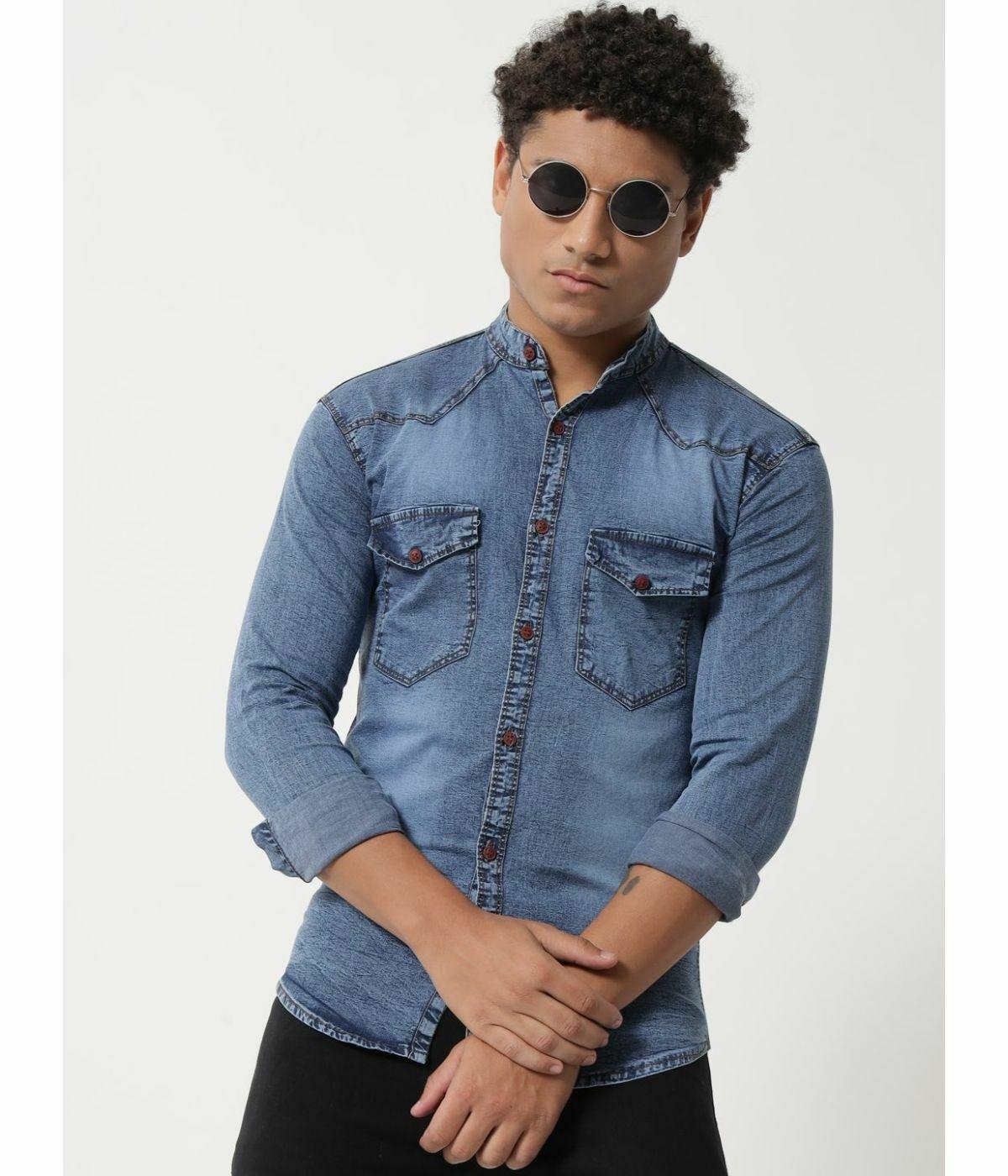 Fancy Denim Shirt For Men