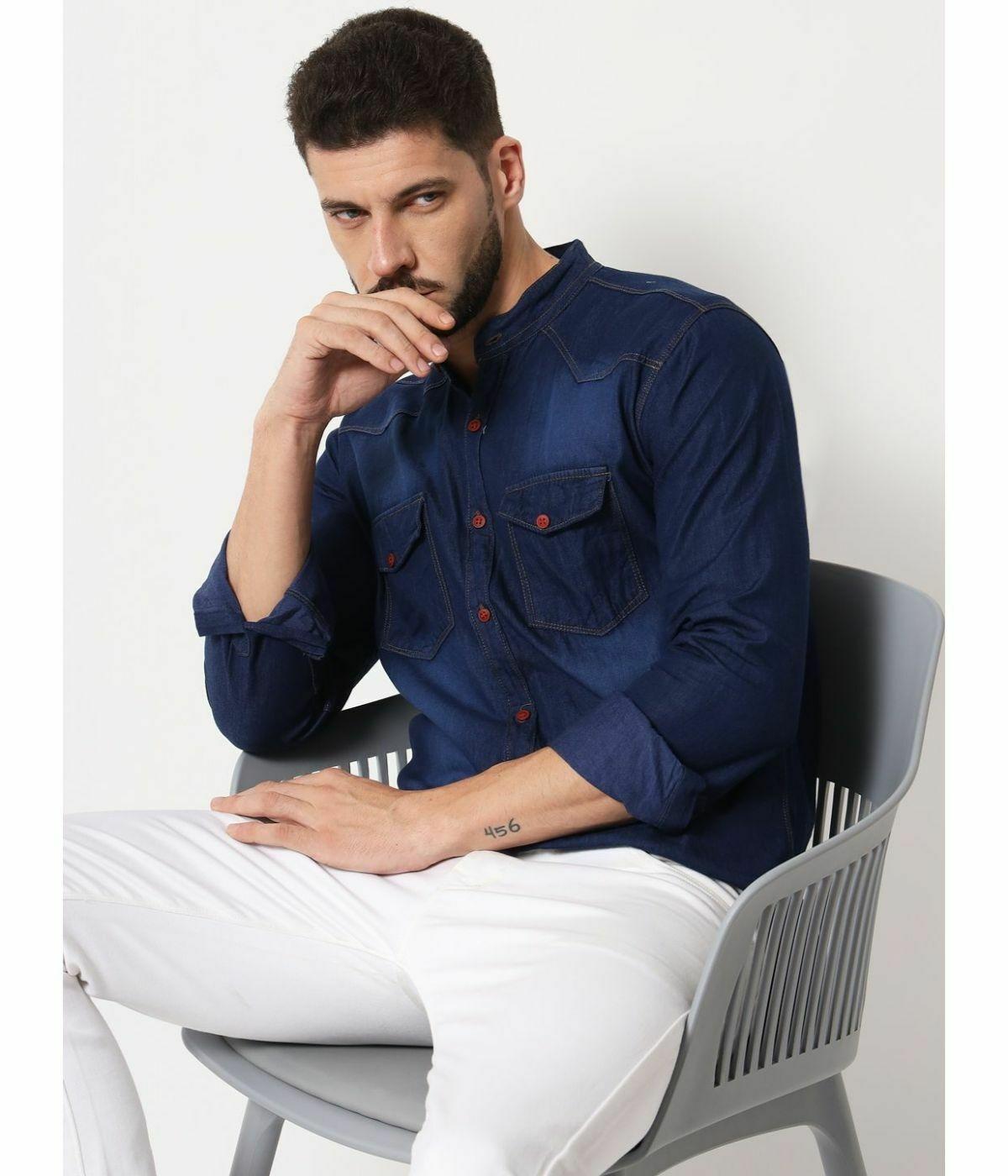 Fancy Denim Shirt For Men