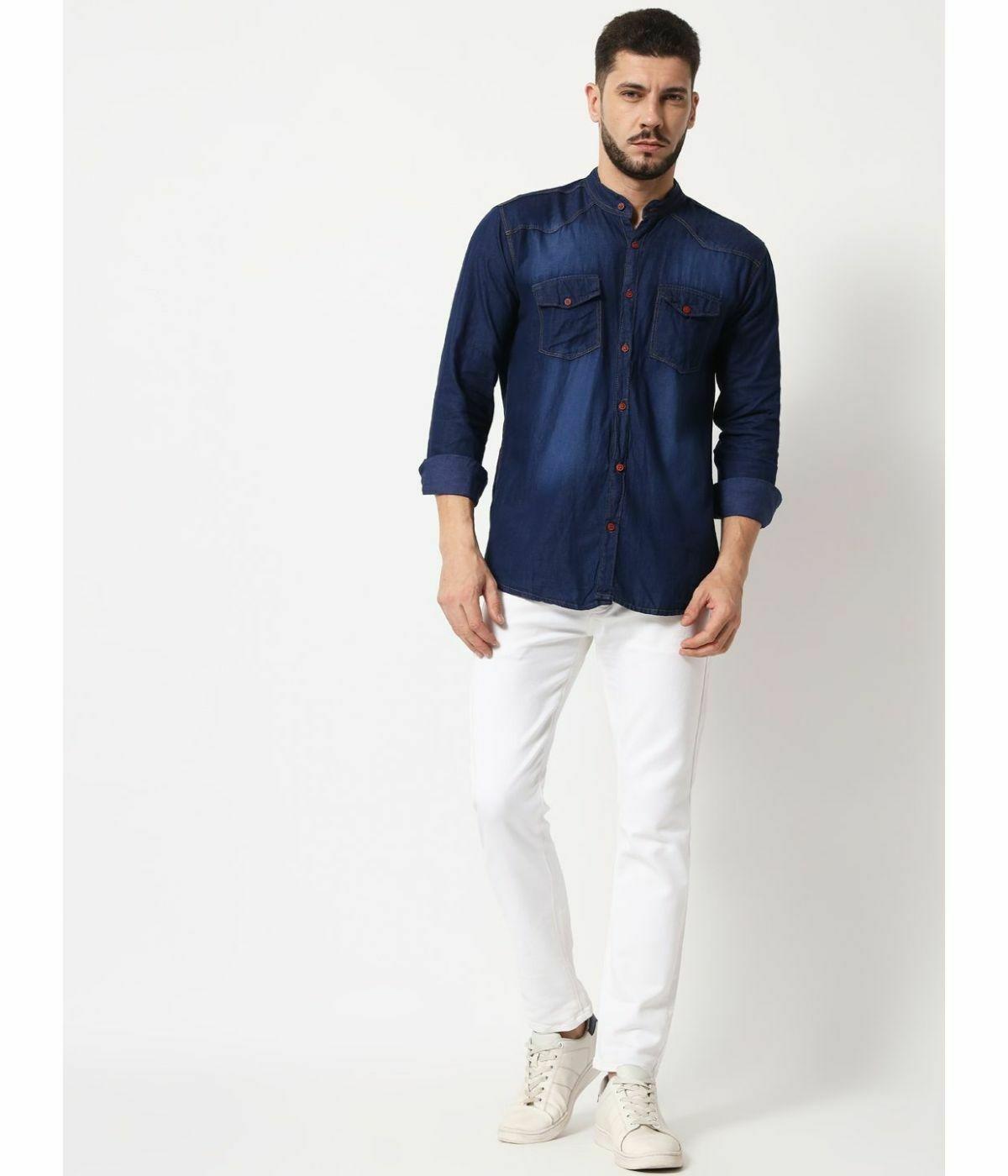 Fancy Denim Shirt For Men