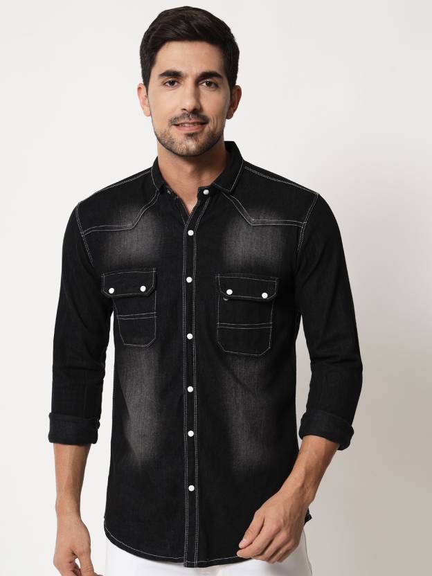 Fancy Denim Shirt For Men