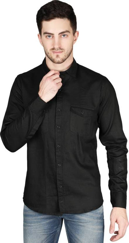 Cotton Solid Full Sleeves Regular Fit Casual Shirt